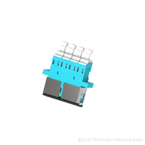 China LC Quad Fiber Optic Adaptor With Flange With Metal Shutter Manufactory